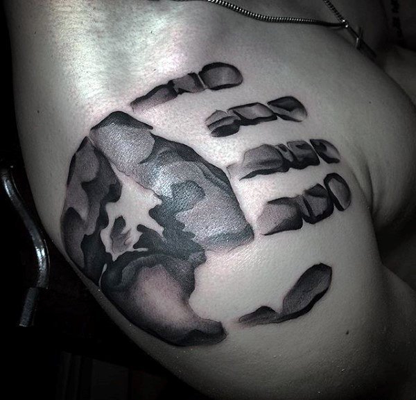 55款各式各样的人手掌印纹身图案