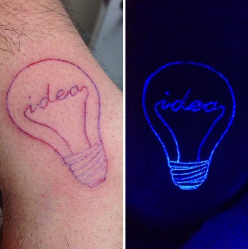 背后上隐形月夜下的恶魔纹身图案