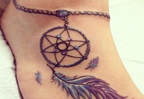 脚踝处的世界地图纹身图案