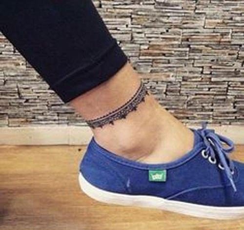 脚踝处的世界地图纹身图案