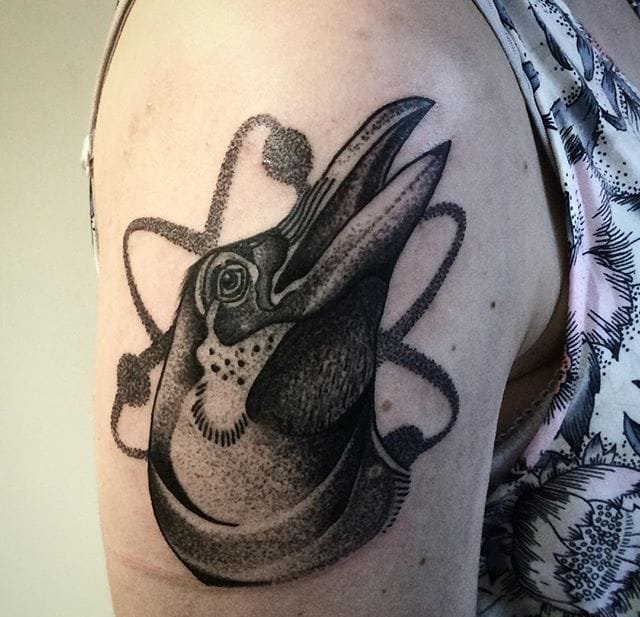 各种黑色点刺动物纹身图案