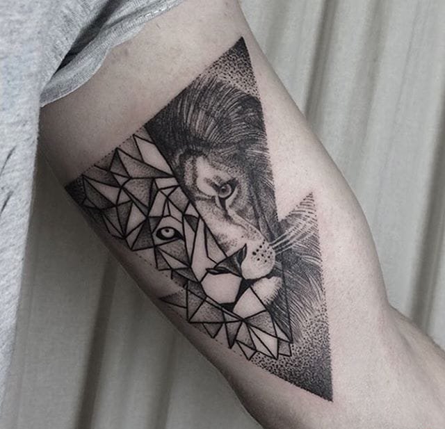 各种黑色点刺动物纹身图案