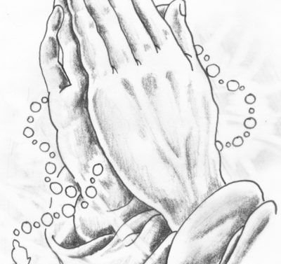 一组祈祷之手纹身手稿图片