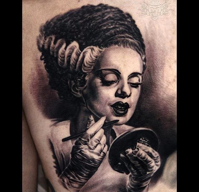 弗兰克斯坦的新娘化妆纹身图案作品