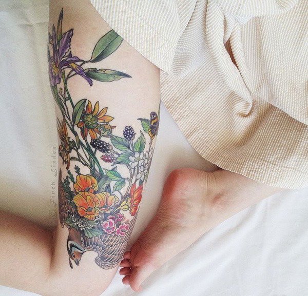 花臂女孩和她的花腿