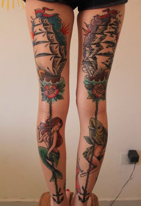 花臂女孩和她的花腿