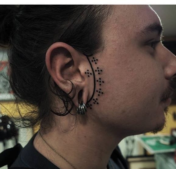 看似神圣的几何符号点纹身图案