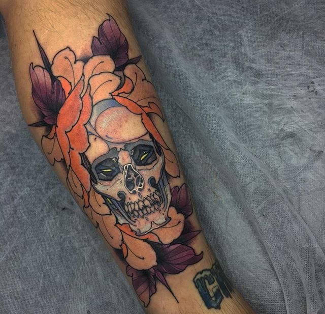 传统风格的小花纹身图案