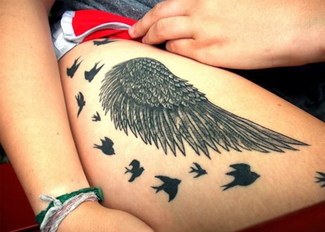 多款帅气的天使翅膀纹身图案