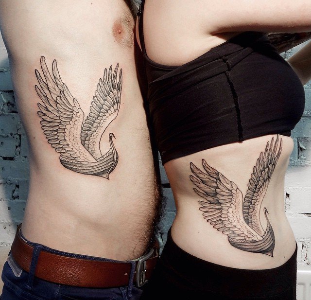 多款帅气的天使翅膀纹身图案