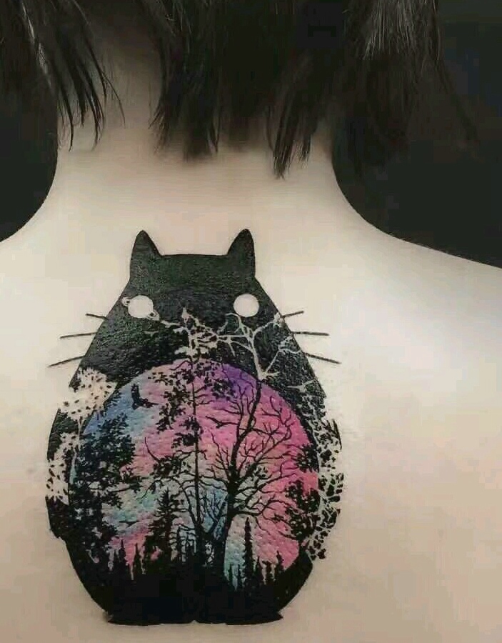 一组年轻派的水彩纹身图案