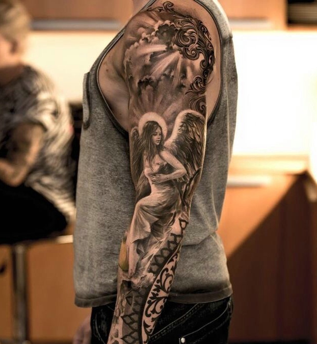 分享两款花臂纹身图案很清晰