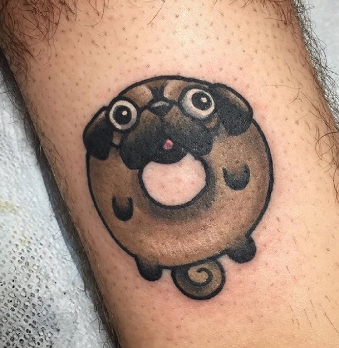 分享一组甜甜圈纹身图案很可爱