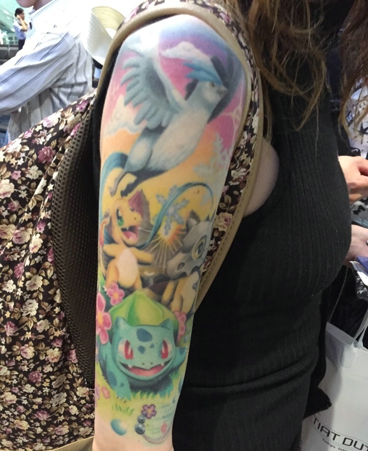 风格五颜六色独特的花臂纹身图案