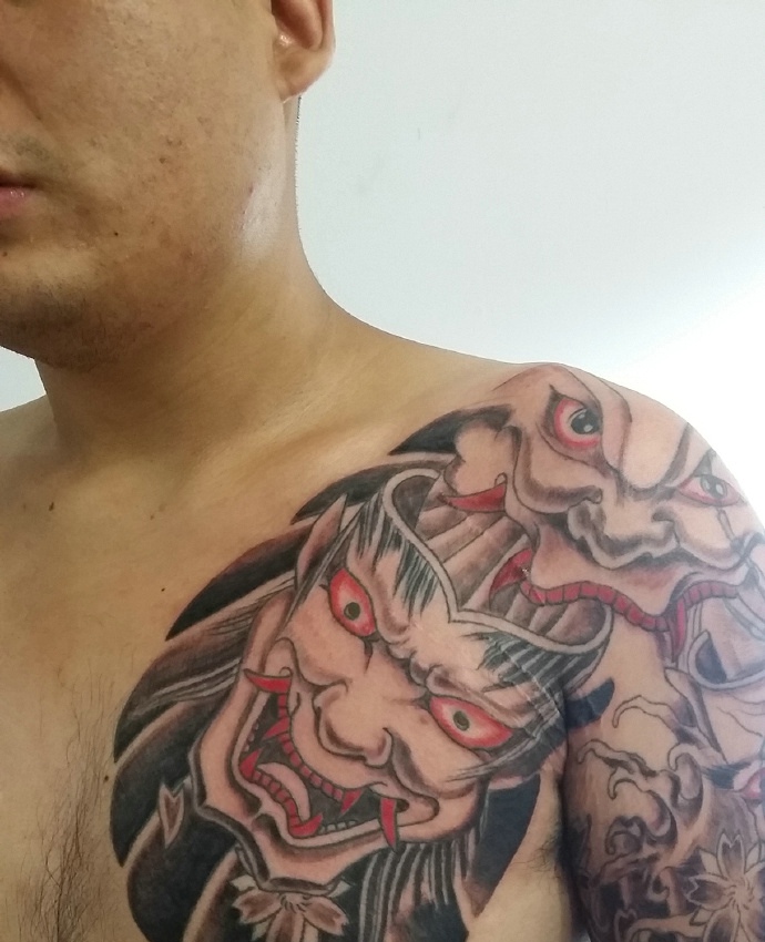 吊炸天的半甲般若纹身图案