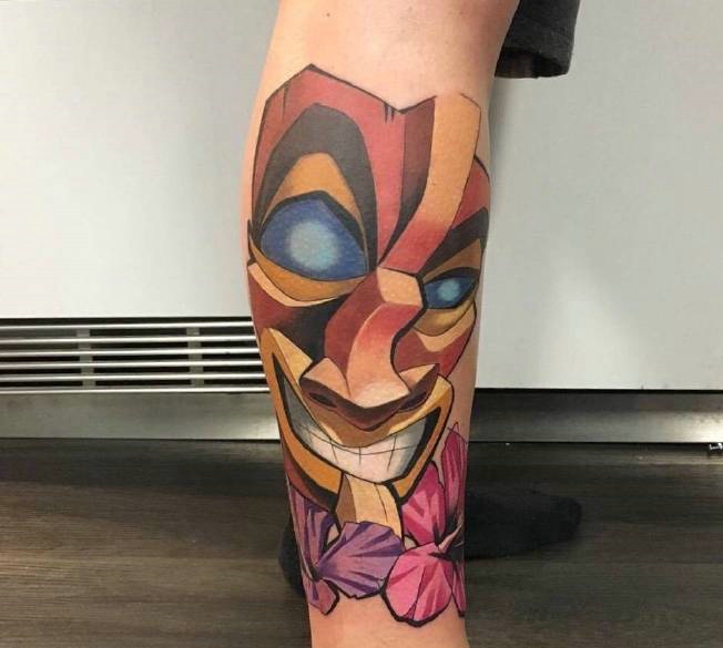 一组重彩卡通可爱的纹身图案