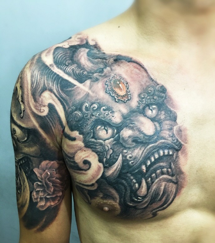 超级完美的半甲般若纹身图案