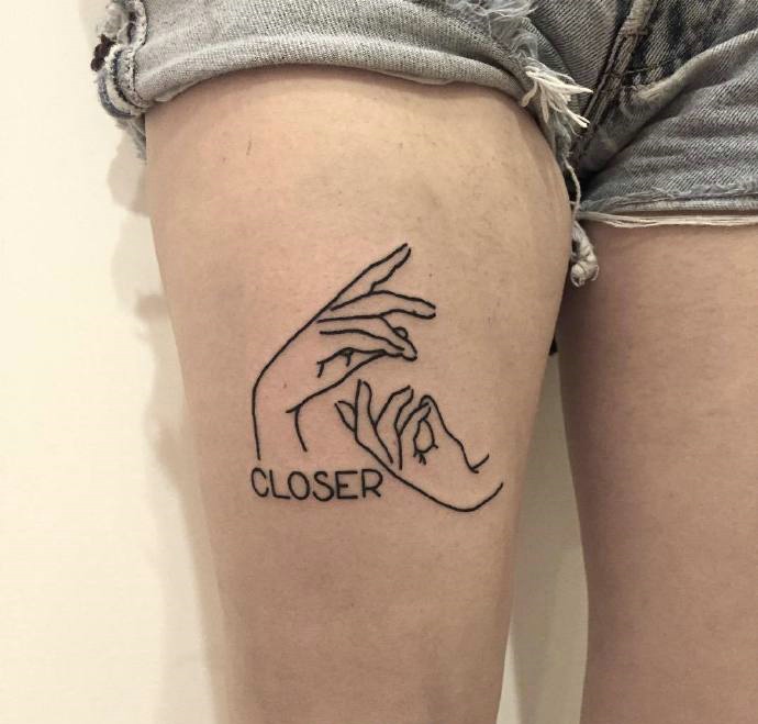 一组大腿处图腾纹身图案意义不同