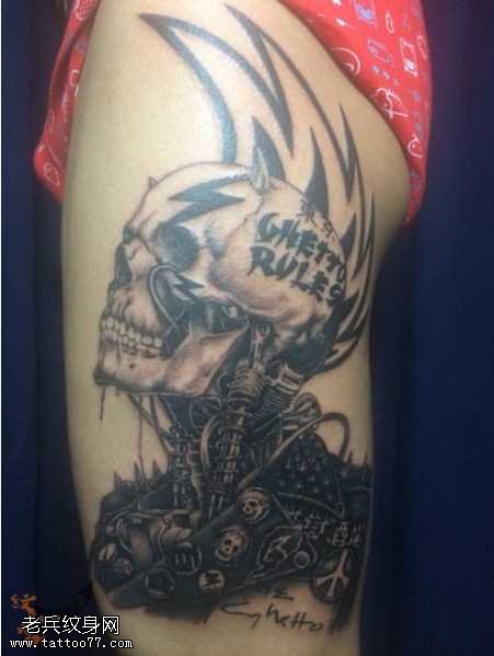 朋克骷髅纹身图案