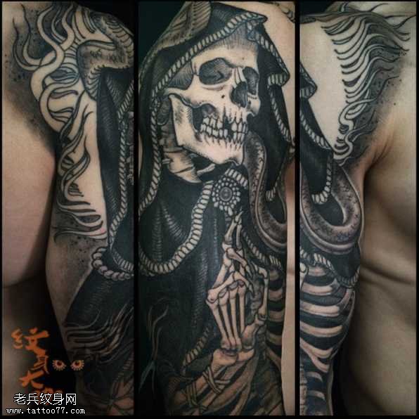 胳膊死神纹身图案