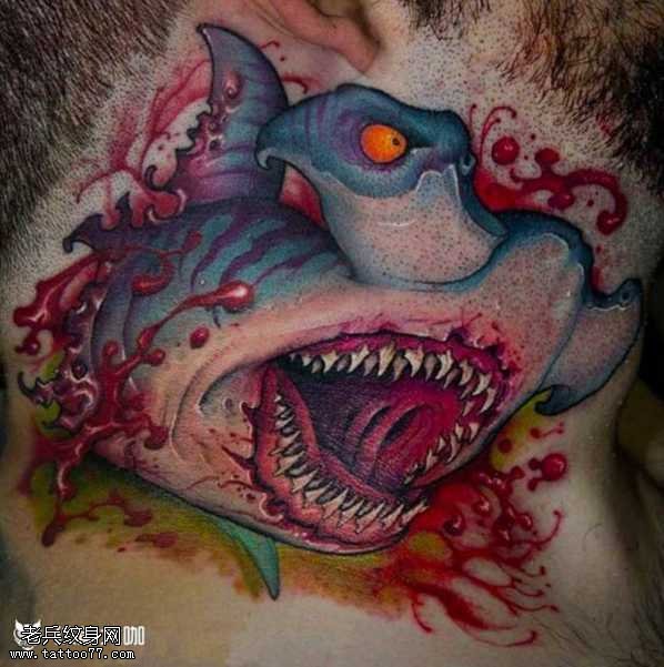 变异鲨鱼纹身图案
