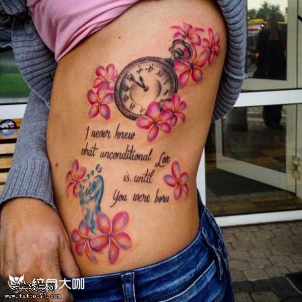 腰部表英文纹身图案