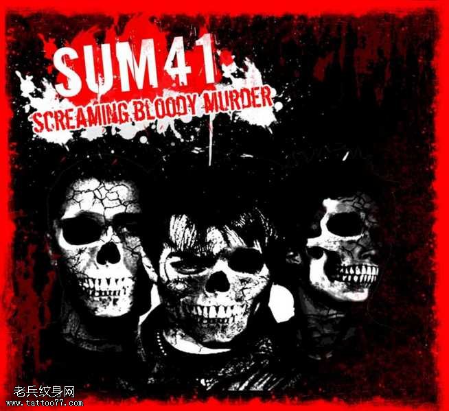 手稿骷髅纹身图案