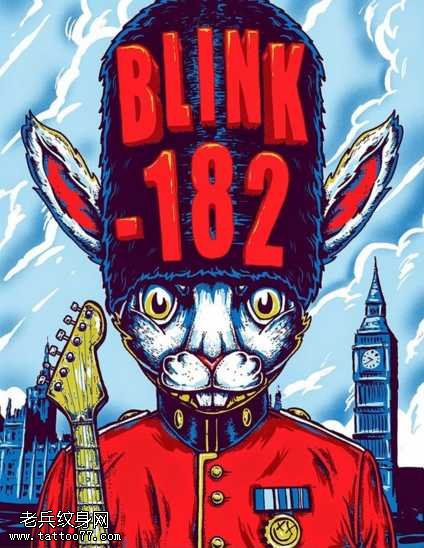 手稿音乐兔子纹身图案