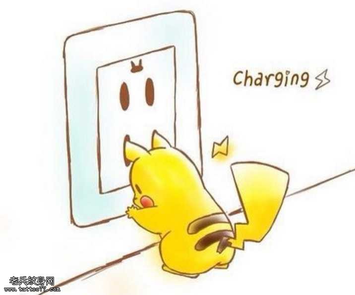 手稿皮卡插座纹身图案