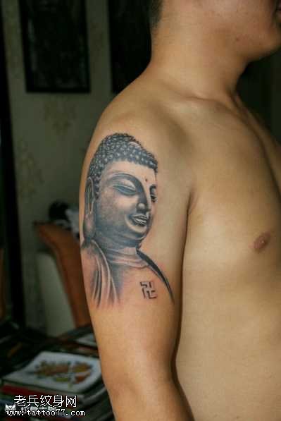 胳膊如佛纹身图案
