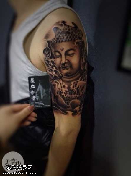 胳膊佛祖纹身图案