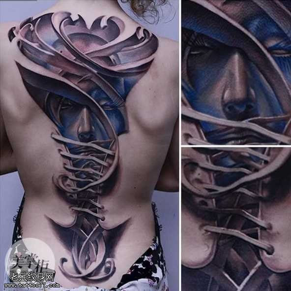 科幻肖像纹身图案