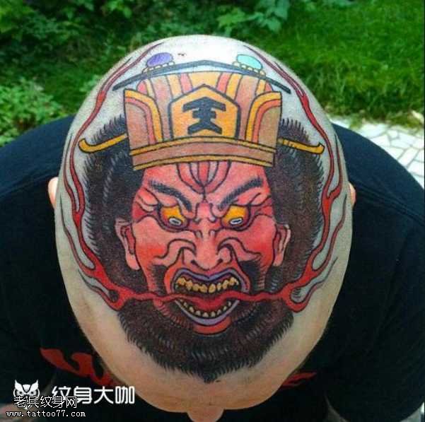 头部钟道纹身图案