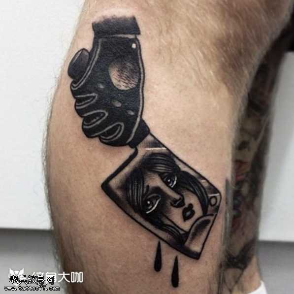 杀人菜刀纹身图案