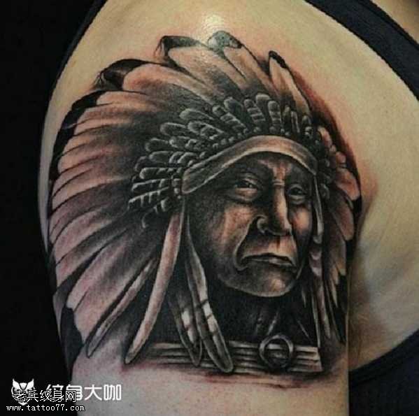 胳膊非洲肖像纹身图案