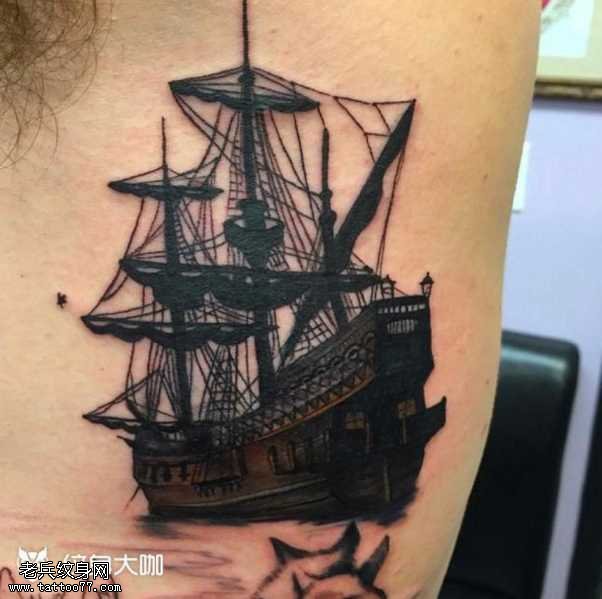 帆船纹身图案