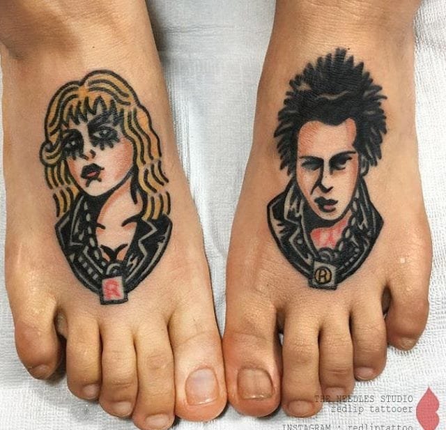 传统风格植物女性横幅图案纹身