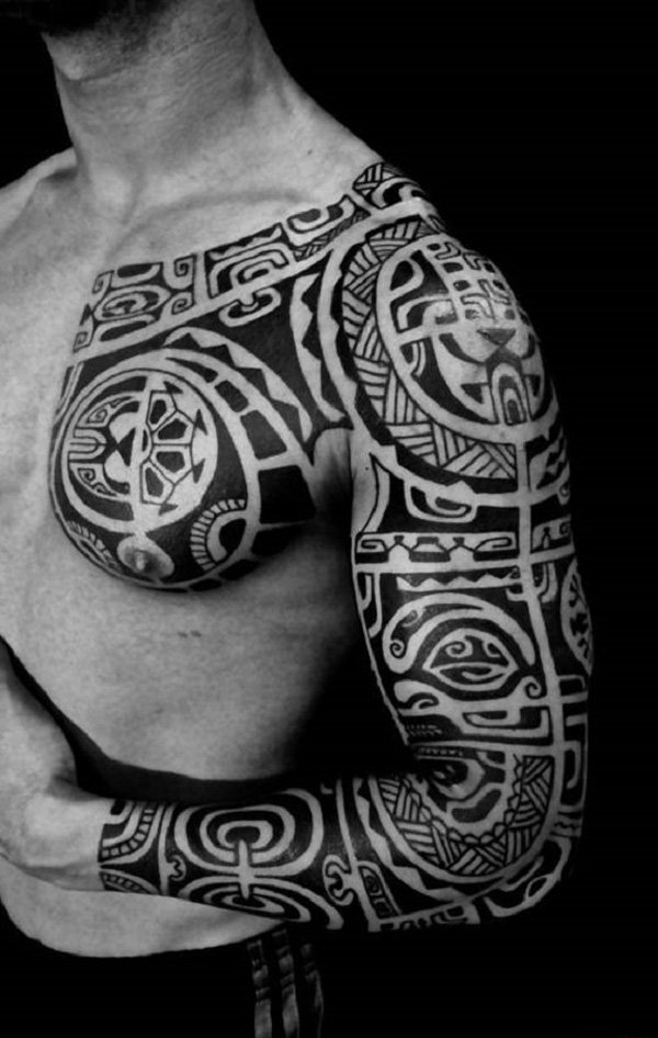 男性手大臂膀霸气的部落图腾纹身图案
