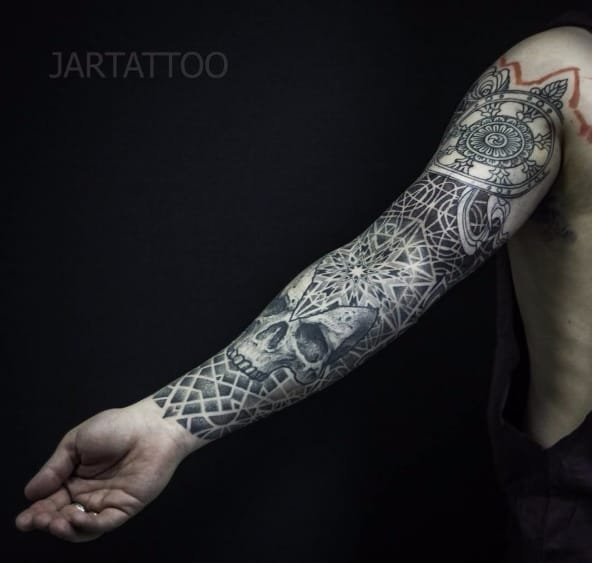 花臂部落图腾纹身图案