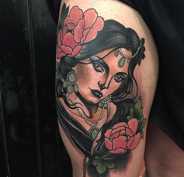 出色的新传统风格纹身图案来自杰克丹尼尔森