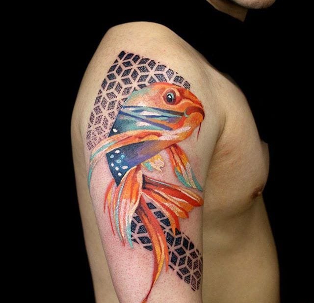 极其富有表现力的水彩纹身图案来自马蒂内斯