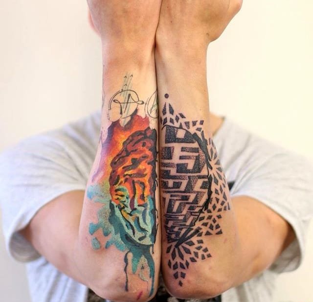 极其富有表现力的水彩纹身图案来自马蒂内斯