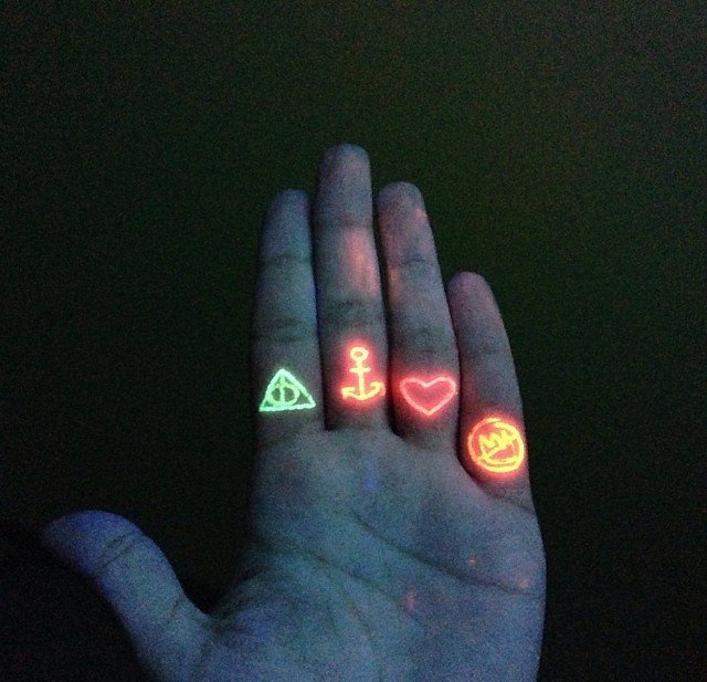 多款小型荧光隐形纹身图案