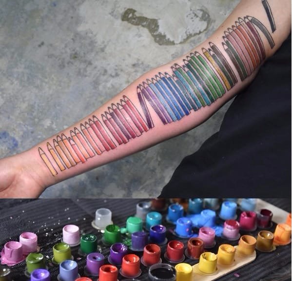 大腿上可爱的动物獾纹身图案