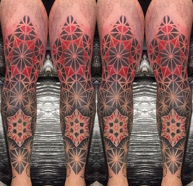 大面积密集几何图形纹身图案来自百瑞普兰