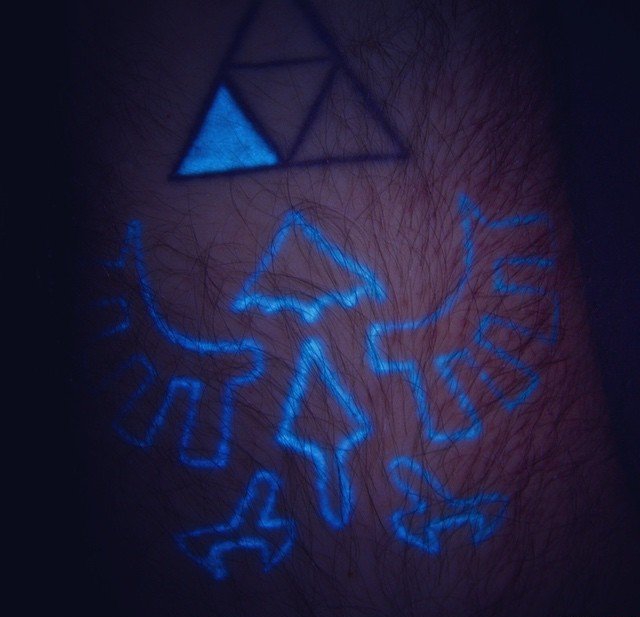 多款个性帅气的荧光隐形纹身图案