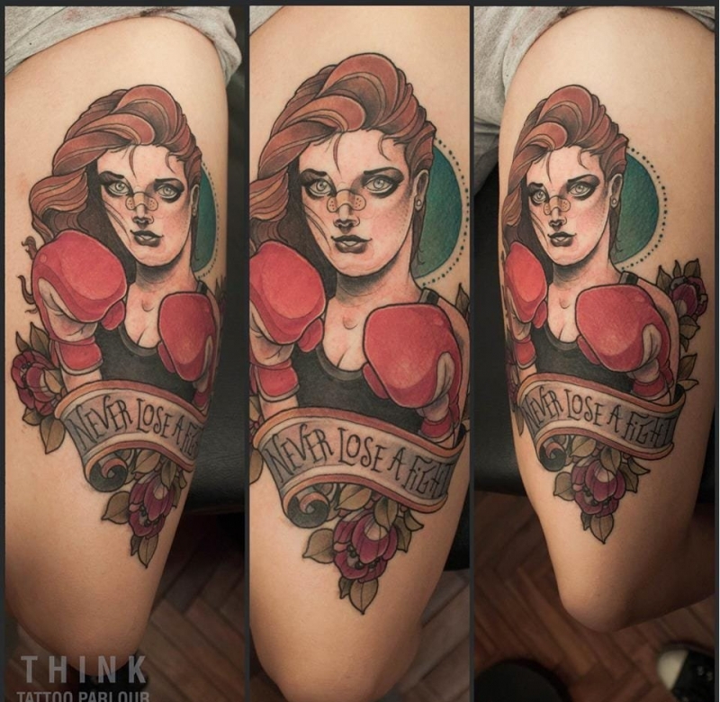 精制漂亮的新传统风格纹身图案来自桑蒂板