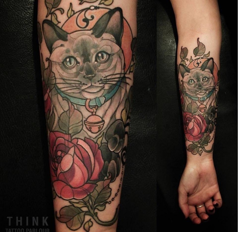 精制漂亮的新传统风格纹身图案来自桑蒂板