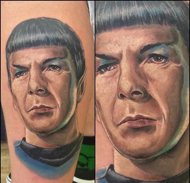 Penguin彩色肖像纹身图案