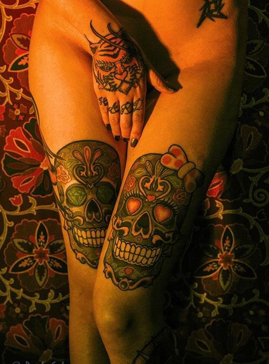 多款各式样的骷髅头纹身图案